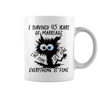 Sapphire Wedding I Survived 45 Years Of Marriage Coffee Mug - Thegiftio UK
