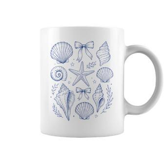 Seashell Coquette Bow Starfish Seashell Summer For Girls Coffee Mug - Thegiftio UK