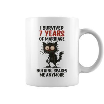 Séptimo Aniversario De Bodasobreviví A 7 Años De Matrimonio Taza de café - Regaloses