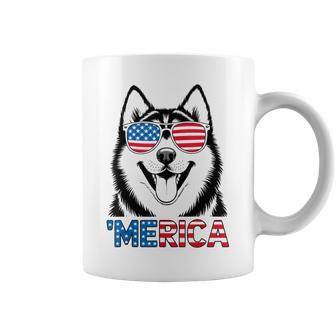 Siberian Husky Dog 4Th Of July Merica American Patriotic Coffee Mug - Thegiftio UK