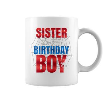 Sister Of The Birthday Boy Matching Family Spider Web Coffee Mug | Seseable UK