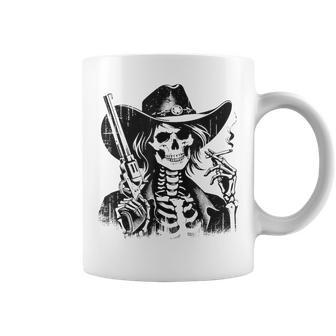 Skeleton Cowgirl Smoking Western Gothic Grunge Goth Skull Coffee Mug - Thegiftio UK