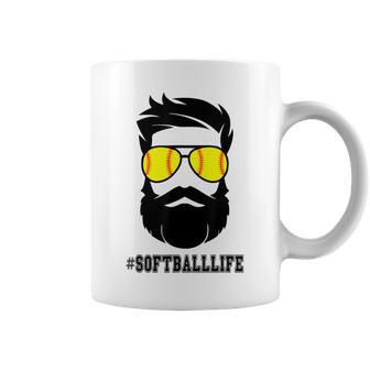 Softball Life Softball Dad With Beard Father Fathers Coffee Mug - Thegiftio UK