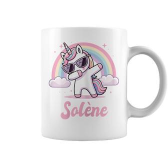 Solène Cadeau Prénom Personnalisé Fille Licorne Tasse - Cadeauxyz