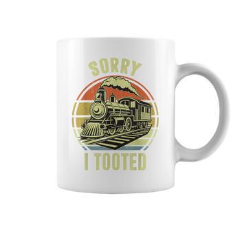 Sorry I Tooted Train Toddler Railroad Locomotive Coffee Mug - Thegiftio UK