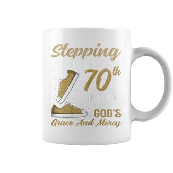 Stepping Into My 70Th Birthday With God's Grace 70 Years Old Coffee Mug - Thegiftio UK