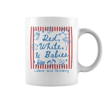 Striped July 4Th Labor And Delivery Nurse Red White Babies Coffee Mug - Thegiftio UK