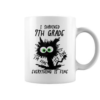 I Survived 7Th Grade I'm Fine It's Fine 7Th Grade Grad 2026 Coffee Mug - Thegiftio UK