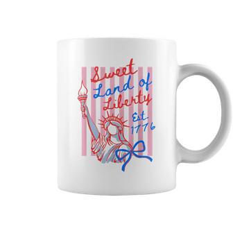 Sweet Land Of Liberty Est 1776 4Th July Usa Flag Women Coffee Mug | Mazezy