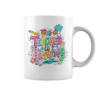 This Teacher Is Glowing Hello Summer End Of School Coffee Mug - Thegiftio UK