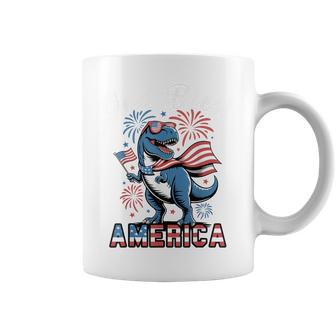 Toddler Boy God Bless America 4Th July Dinosaur Patriotic Coffee Mug - Thegiftio UK