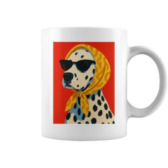 Trendy Dalmatian Dog In Shades & Scarf Bold Artistic Style Tri-Blend Coffee Mug - Thegiftio