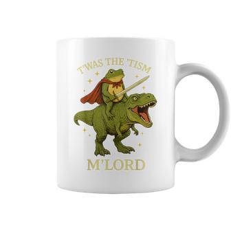 Twas The Tism M'lord Frog ライディング 恐竜 ファンタジー 中世 コーヒーマグ - Kawaiitshirt