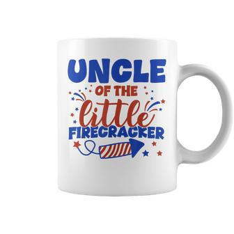 Uncle Of The Little Firecracker Fourth Of July Birthday Coffee Mug - Thegiftio UK