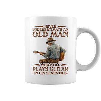 Never Underestimate An Old Man Who Plays Guitar In His 70S Coffee Mug - Thegiftio UK