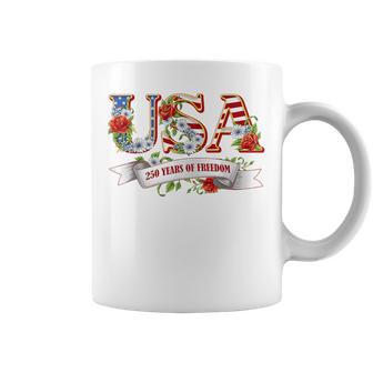 Usa 250 Years Of Freedom Patriotic Wildflower 4Th Of July Coffee Mug - Thegiftio UK