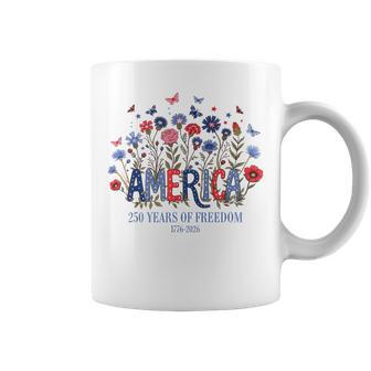 Usa 250Th Anniversary 1776-2026 Floral Patriotic Apparel Coffee Mug - Thegiftio UK