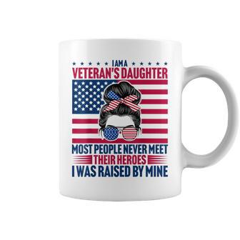 I Am A Veteran's Daughter Heroes Raised Me Proud Military Coffee Mug - Thegiftio