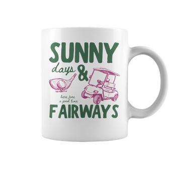Vintage Sunny Days And Fairways Golf Lovers Graphic Coffee Mug - Thegiftio UK