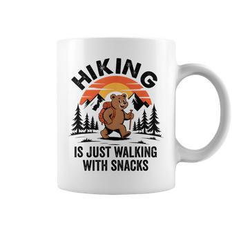 Vintage Hiking Is Just Walking With Snacks Bear Hiking Coffee Mug - Thegiftio UK