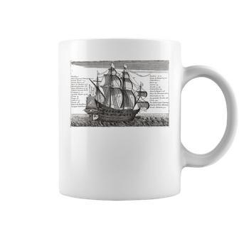 Vintage Sailing Ship Nautical Poster Old Vintage Battleship Coffee Mug - Thegiftio UK