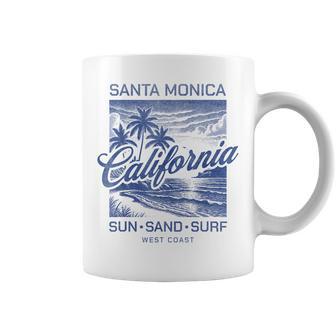 Vintage Santa Monica California Beach Sun Sand Surf Sunset Coffee Mug - Thegiftio UK