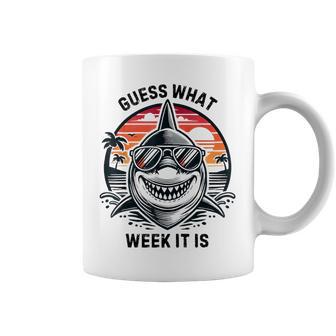 Vintage Shark 2025 Week Guess What Week It Is Shark Lover Coffee Mug - Thegiftio UK