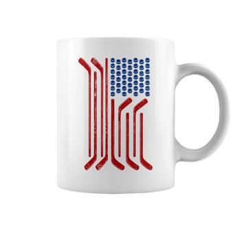 Vintage Usa Flag American Ice Hockey Patriotic Coffee Mug - Thegiftio UK