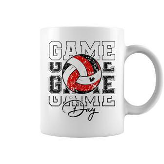 Volleyball Game Day Girls Volleyball Mom Red & Black Coffee Mug - Thegiftio UK
