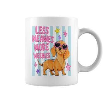 More Weenies Less Meanies Cute Dachshund Dog Lover Coffee Mug - Thegiftio UK