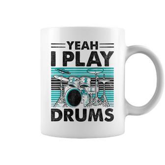 Yeah I Play Drums Drummer Play Drumming コーヒーマグ - Kawaiitshirt