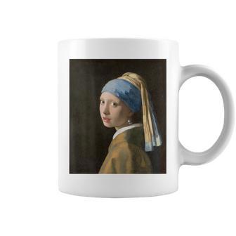 【バックプリント・背中側】真珠の耳飾りの少女／フェルメール【世界の名画】（高精細画像）美術館アート コーヒーマグ - Kawaiitshirt
