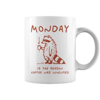 コーヒーが発明された理由は月曜日 少し憂鬱なアライグマ コーヒーマグ - Kawaiitshirt