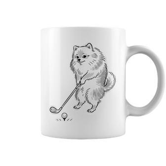 ゴルフ ポメラニアン グッズ おもしろ 犬 面白い 笑える 和風 コーヒーマグ - Kawaiitshirt