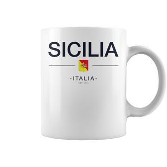 シチリア家族旅行 イタリア国旗 イタリアギフト シチリア島 コーヒーマグ - Kawaiitshirt