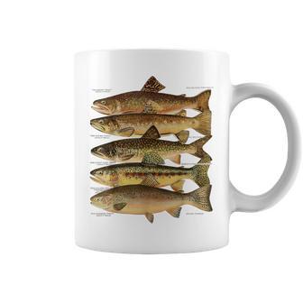 トラウト魚種種フィッシング フライフィッシング トラウト コーヒーマグ - Kawaiitshirt