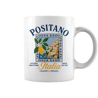 ポジターノ イタリア アマルフィ海岸 レトロ レモン 夏 バイブ グラフィック コーヒーマグ - Kawaiitshirt