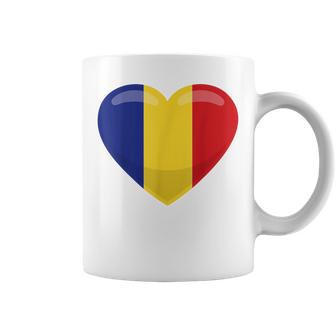 ルーマニアハートルーマニア国旗 コーヒーマグ - Kawaiitshirt