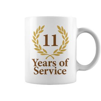 勤務11年 おもしろ11周年記念 ジュビリー コーヒーマグ - Kawaiitshirt