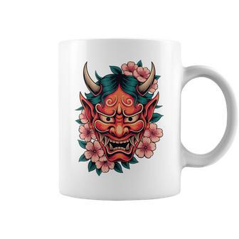日本の鬼妖怪 悪魔 桜 般若鬼 おに面 コーヒーマグ - Kawaiitshirt