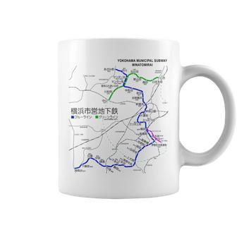 横浜市電鉄線鉄道おみやげ路線図 コーヒーマグ - Kawaiitshirt