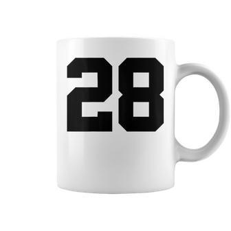 番号28 背面 スポーツチームジャージ番号 コーヒーマグ - Kawaiitshirt
