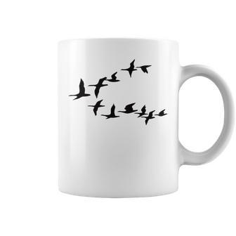 飛ぶ鳥の群れ 長袖tシャツ コーヒーマグ - Kawaiitshirt