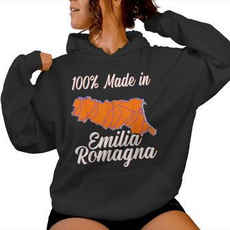 100 Made In Emilia Romagna Italia Cento Per Cento Felpa con cappuccio da donna - Novitaregali