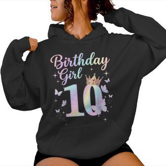 10Th Birthday For Girls 10 Year Old Butterfly Birthday Women Hoodie - Thegiftio UK