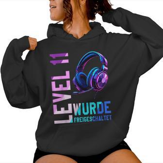 11 Geburtstag Junge Mädchen 11 Jahre Level 11 Kapuzenpullover für Damen - Seseable