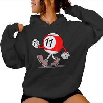 11歳の誕生日 男の子 女の子 赤 ビリヤードボール 11 レディースパーカー - Kawaiitshirt