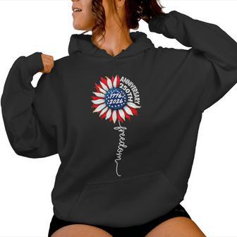 250Th Anniversary Usa Freedom Sunflower 250 Years American Women Hoodie - Thegiftio UK
