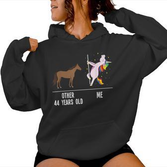 44 ° Compleanno Unicorno Divertente 44 Anni Altro Io Donne Felpa con cappuccio da donna - Novitaregali