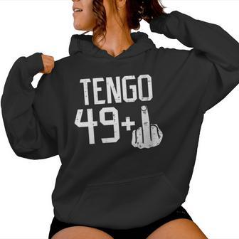 49 Dedo Medio Fiesta Humor 50 Anos Cumpleanos Regalo Cuello Sudadera con capucha para mujer - Regaloses